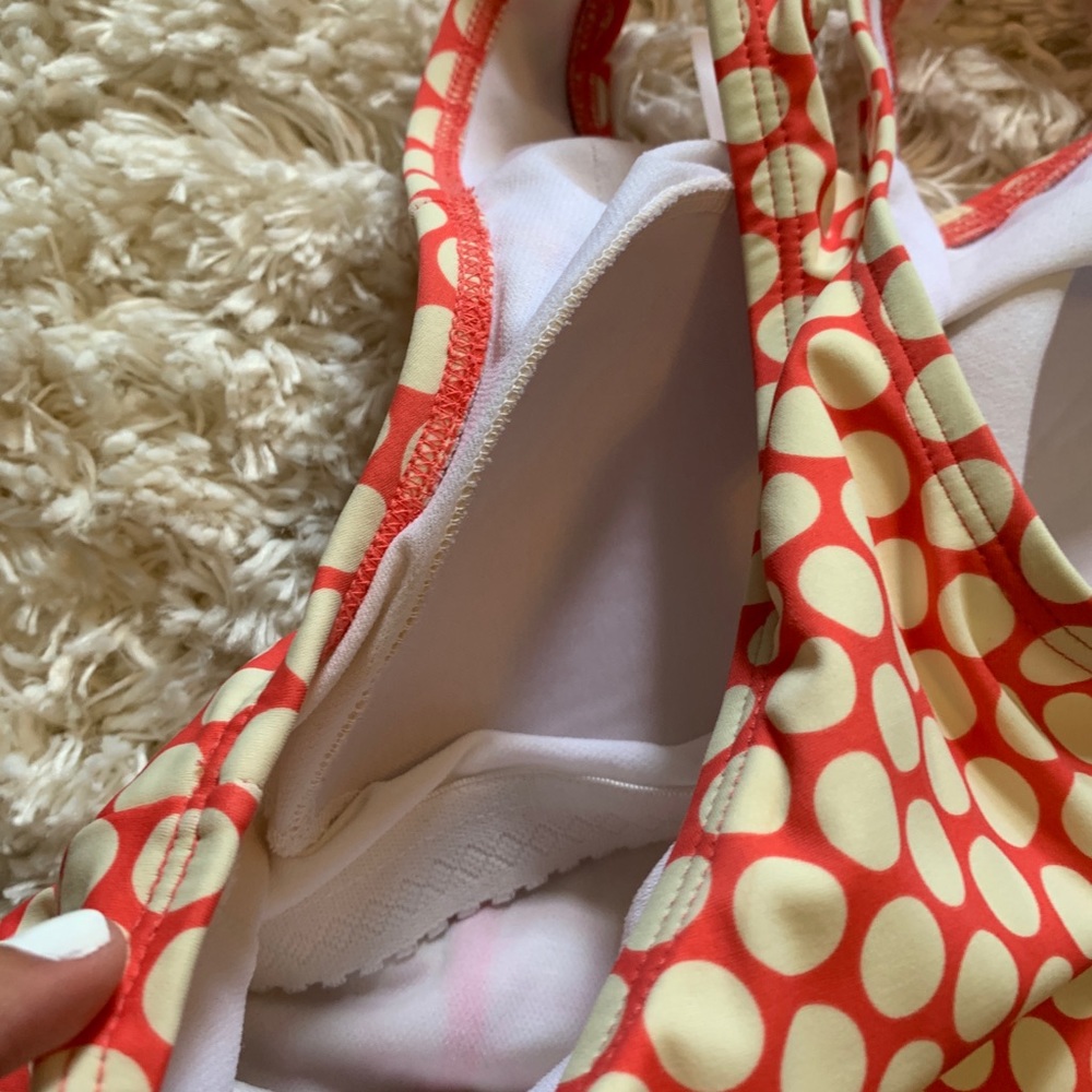 Lime Ricki polka dot retro 70s modest tankini top - Picture 6 of 6